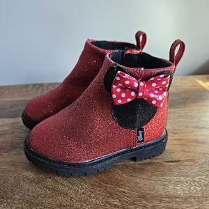 Disney Minnie Red Glitter Girls Boots